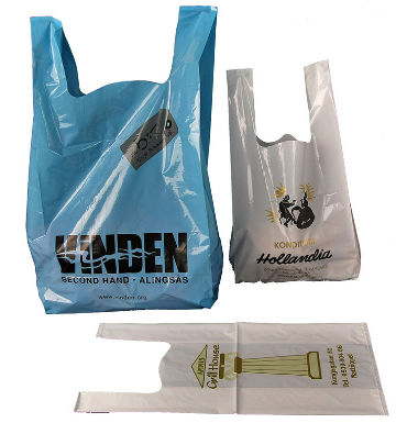 T-shirt vest plastic bags on roll
